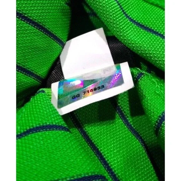 The North Face Mens Medium Green Striped Quarter Zip Short Sleeve Polo Shirt EUC - Picture 15 of 16